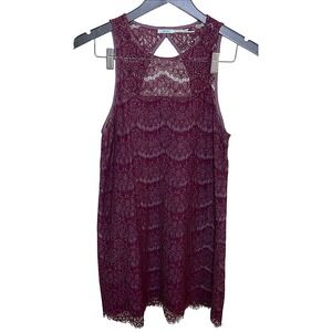 Kimchi Blue Lace Shift‎ Urban Outfitters Dress Medium Burgundy Vintage Style